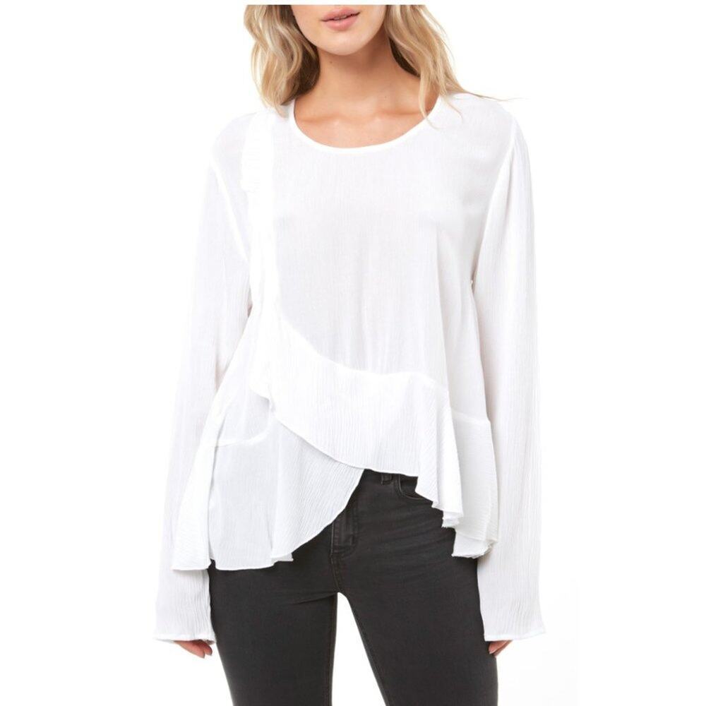 NEW * O'NEILL White Ruffle Hem Flowy Top   S/M - Picture 3 of 8